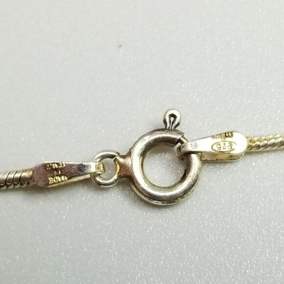 Vintage Sterling Silver Snake Chain Necklace, 18 Inches Long, 925 Milor - Picture 5 of 7